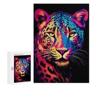 Rompecabezas para Adultos 300 PCS Neon Jaguar Rompecabezas para Adultos Juegos Relajantes Mejora La Memoria Cumpleaños Y Navidad 300 PCS