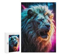 Rompecabezas para Adultos 300 PCS Neon Lion Rompecabezas para Adultos Juegos Divertidos Decoración Desafiante De Completar 300 PCS
