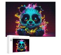 Rompecabezas para Adultos 300 PCS Neon Panda Artwork Rompecabezas para Adolescentes Juego De Ingenio Carrera De Velocidad De Manos Regalos De Cumpleaños Y Únicos 300 PCS