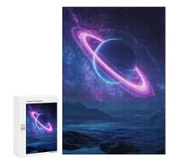 Rompecabezas para Adultos 300 PCS Neon Planet Landscape Rompecabezas para Adolescentes: Mejora La Memoria, Entrena Tu Cerebro Y Tus Manos. Regalos para Reducir El Estrés 300 PCS