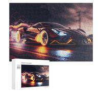 Rompecabezas para Adultos 300 PCS Neon Speed Future Racing Car Rompecabezas para Adolescentes Juego De Ingenio Carrera De Velocidad De Manos Regalos De Cumpleaños Y Únicos 300 PCS