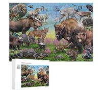 Rompecabezas para Adultos 300 PCS North American Wildlife Gathering Rompecabezas para Adolescentes Juego De Ingenio Carrera De Velocidad De Manos Regalos De Cumpleaños Y Únicos 300 PCS