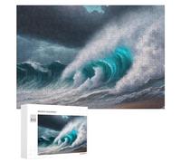 Rompecabezas para adultos 300 PCS Ocean Storm Waves Crashing Ashore Puzzles para adolescentes Juegos de relajación Análisis y lógica Regalos de Navidad y Cumpleaños 300 PCS