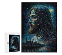 Rompecabezas para Adultos 300 PCS Oil Painting of Jesus Rompecabezas para Adultos Juego Práctico Mejora La Memoria Regalos para Amigos Y Familiares 300 PCS