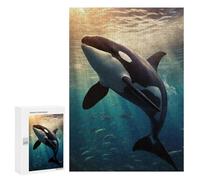 Rompecabezas para Adultos 300 PCS Orca Whale Sunset Dive Rompecabezas para Adultos Juegos Relajantes Mejora La Memoria Difícil Y Desafiante 300 PCS