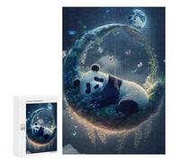Rompecabezas para Adultos 300 PCS Panda Dreams in Moonlit Garden Rompecabezas para Adolescentes Juego De Ingenio Carrera De Velocidad De Manos Regalos De Cumpleaños Y Únicos 300 PCS