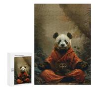 Rompecabezas para Adultos 300 PCS Panda Monk Mystic Meditate Rompecabezas para Adultos Juegos Relajantes Mejora La Memoria Cumpleaños Y Navidad 300 PCS