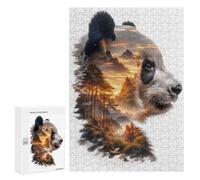 Rompecabezas para Adultos 300 PCS Panda Mountain Sunset Rompecabezas para Adultos Juego De Ingenio Desafío Difícil 300 PCS