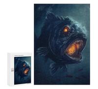 Rompecabezas para Adultos 300 PCS Piranha Evil Scary Horror Rompecabezas para Adultos Juegos Relajantes Regalo De Cumpleaños Gran Regalo para Jugar 300 PCS