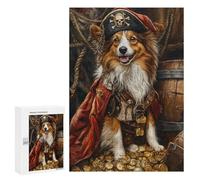 Rompecabezas para Adultos 300 PCS Pirate Dog Treasure Chest-103 Rompecabezas para Adolescentes: Mejora La Memoria, Entrena Tu Cerebro Y Tus Manos. Regalos para Reducir El Estrés 300 PCS
