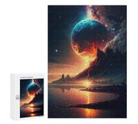 Rompecabezas para Adultos 300 PCS Planetary Reflections in Space -2 Rompecabezas para Adolescentes Juego De Ingenio Análisis Y Lógica 300 PCS