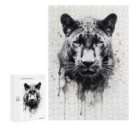 Rompecabezas para Adultos 300 PCS Puma Beauty Black Ink Rompecabezas para Adultos Juegos Relajantes Mejora La Memoria Cumpleaños Y Navidad 300 PCS