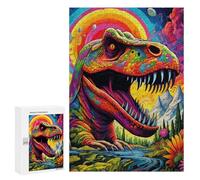 Rompecabezas para Adultos 300 PCS Rainbow Dinosaur Fantasy Scene Rompecabezas para Adultos Juegos Divertidos Pero Regalos Divertidos Y Humorísticos para Amigos Y Familiares 300 PCS
