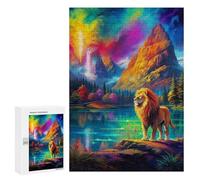 Rompecabezas para Adultos 300 PCS Rainbow Mountain Lion Serenity Rompecabezas para Adultos Juguete Decoración De Pared Regalos para Mujeres Gran Regalo para Juegos 300 PCS