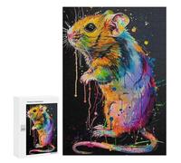 Rompecabezas para Adultos 300 PCS Rat Popart Painting Rompecabezas para Adultos Juegos Relajantes Mejora La Memoria Cumpleaños Y Navidad 300 PCS