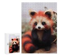 Rompecabezas para Adultos 300 PCS Red Panda Furry Panda Bear Rompecabezas para Adultos Juegos Familiares Corte De Precisión Cumpleaños Y Navidad 300 PCS