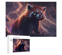 Rompecabezas para Adultos 300 PCS Red Panda in Stormy Sky Rompecabezas para Adultos Juegos Relajantes Regalo De Cumpleaños Gran Regalo para Jugar 300 PCS