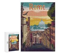 Rompecabezas para Adultos 300 PCS Rome Cityscape Illustration Rompecabezas para Adultos Juegos Divertidos Decoración Desafiante De Completar 300 PCS
