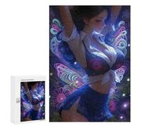 Rompecabezas para Adultos 300 PCS Rompecabezas Anime Girl with Butterfly Wings Rompecabezas Juegos Familiares Mejora La Memoria Cumpleaños Y Navidad 300 PCS