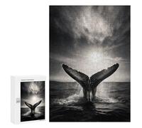 Rompecabezas para Adultos 300 PCS Rompecabezas Breaching Whale Rompecabezas para Adultos Juguete Decoración De Pared Aliviador del Estrés Difícil Y Desafiante 300 PCS