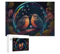 Rompecabezas para Adultos 300 PCS Rompecabezas Bubble of Birds in Fantasy Forest Rompecabezas para Adultos Juego De Ingenio Análisis Y Lógica Regalos De Cumpleaños Y Únicos 300 PCS