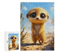 Rompecabezas para Adultos 300 PCS Rompecabezas Cute Meerkat with Big Eyes Rompecabezas para Adultos Juguete Decoración De Pared Aliviador del Estrés Difícil Y Desafiante 300 PCS