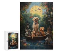 Rompecabezas para Adultos 300 PCS Rompecabezas Dogs in A Tropical Paradise Rompecabezas para Adultos Juego De Ingenio Análisis Y Lógica Regalos De Cumpleaños Y Únicos 300 PCS