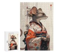 Rompecabezas para Adultos 300 PCS Rompecabezas Edo Geisha Mouse Rompecabezas para Adultos Juguete Decoración De Pared Aliviador del Estrés Difícil Y Desafiante 300 PCS