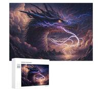 Rompecabezas para Adultos 300 PCS Rompecabezas Electric Dragon in Stormy Sky Rompecabezas para Adultos Juego De Ingenio Análisis Y Lógica Interacción Entre Padres E Hijos 300 PCS