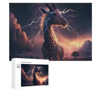 Rompecabezas para Adultos 300 PCS Rompecabezas Electric Giraffe Storm Artwork Rompecabezas para Adultos Juego De Ingenio Análisis Y Lógica Interacción Entre Padres E Hijos 300 PCS