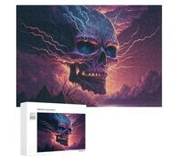 Rompecabezas para Adultos 300 PCS Rompecabezas Electric Storm Skull -7 Rompecabezas para Adultos Juguetes Antiestrés Análisis Y Lógica Cumpleaños 300 PCS
