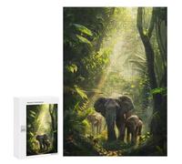 Rompecabezas para Adultos 300 PCS Rompecabezas Elephant Jungle Journey Juego De Ingenio con Rompecabezas, Divertido Y Humorístico, 300 PCS