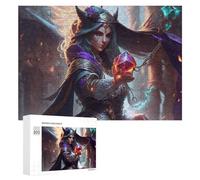 Rompecabezas para Adultos 300 PCS Rompecabezas Fantasy Sorceress Holding Crystal Ball Rompecabezas para Adultos Juego De Ingenio Análisis Y Lógica Regalos De Cumpleaños Y Únicos 300 PCS