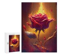 Rompecabezas para Adultos 300 PCS Rompecabezas Flaming Rose Artwork-5 Rompecabezas para Adultos Juguete Decoración De Pared Aliviador del Estrés Difícil Y Desafiante 300 PCS