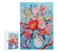 Rompecabezas para Adultos 300 PCS Rompecabezas Floral Whimsy Vase Rompecabezas para Adultos Juego De Ingenio Análisis Y Lógica Regalos De Cumpleaños Y Únicos 300 PCS