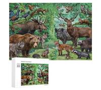 Rompecabezas para Adultos 300 PCS Rompecabezas Forest Wildlife Mural Rompecabezas para Adultos Juego De Ingenio Análisis Y Lógica Regalos De Cumpleaños Y Únicos 300 PCS