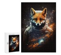 Rompecabezas para Adultos 300 PCS Rompecabezas Fox Astronaut in Space-1 Rompecabezas Juegos Familiares Mejora La Memoria Cumpleaños Y Navidad 300 PCS