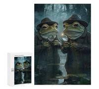 Rompecabezas para Adultos 300 PCS Rompecabezas Frog Detectives Rompecabezas para Adultos Juguete Decoración De Pared Aliviador del Estrés Difícil Y Desafiante 300 PCS