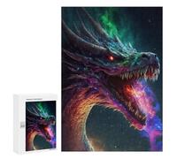 Rompecabezas para Adultos 300 PCS Rompecabezas Galactic Dragon Breath Artwork Rompecabezas para Adultos Juguete Decoración De Pared Aliviador del Estrés Difícil Y Desafiante 300 PCS