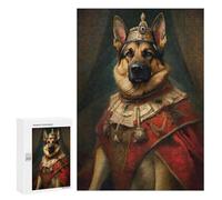 Rompecabezas para Adultos 300 PCS Rompecabezas German Shepherd The King Juego De Ingenio con Rompecabezas, Divertido Y Humorístico, 300 PCS