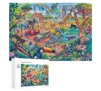 Rompecabezas para Adultos 300 PCS Rompecabezas Jungle Safari Adventure Rompecabezas para Adultos Juego De Ingenio Análisis Y Lógica Regalos De Cumpleaños Y Únicos 300 PCS