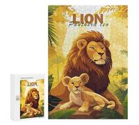Rompecabezas Para Adultos 300 PCS Rompecabezas Lion Family Puzzle Para Adolescentes Juego Práctico Carrera De Velocidad De Las Manos Interacción Padre-Hijo 300 PCS