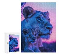 Rompecabezas para Adultos 300 PCS Rompecabezas Lioness and Cub Rompecabezas para Adultos Juguete Decoración De Pared Aliviador del Estrés Difícil Y Desafiante 300 PCS