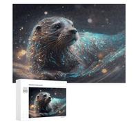 Rompecabezas para Adultos 300 PCS Rompecabezas Magical Sea Otter A Whimsical Digital Artwork Rompecabezas para Adultos Juego De Ingenio Análisis Y Lógica Regalos De Cumpleaños Y Únicos 300 PCS