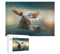 Rompecabezas para Adultos 300 PCS Rompecabezas Mystical Moose in The Sky Rompecabezas para Adultos Juego De Ingenio Análisis Y Lógica Regalos De Cumpleaños Y Únicos 300 PCS