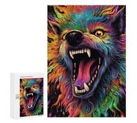 Rompecabezas para Adultos 300 PCS Rompecabezas Rainbow Wolf Artwork Rompecabezas para Adultos Juego De Ingenio Análisis Y Lógica Regalos De Cumpleaños Y Únicos 300 PCS
