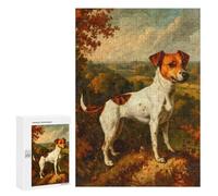 Rompecabezas para Adultos 300 PCS Rompecabezas Retro Jack Russell Terrier Rompecabezas para Adultos Juguete Decoración De Pared Aliviador del Estrés Difícil Y Desafiante 300 PCS