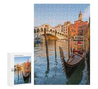 Rompecabezas para Adultos 300 PCS Rompecabezas Rialto Bridge and Gondola Rompecabezas para Adultos Juguete Decoración De Pared Aliviador del Estrés Difícil Y Desafiante 300 PCS