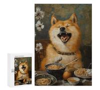 Rompecabezas para Adultos 300 PCS Rompecabezas Shiba Inu Ramen Noodles Rompecabezas para Adultos Juego De Ingenio Análisis Y Lógica Interacción Entre Padres E Hijos 300 PCS