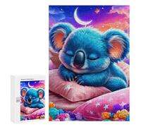 Rompecabezas para Adultos 300 PCS Rompecabezas Sleepy Blue Koala Night Rompecabezas Juegos Familiares Mejora La Memoria Cumpleaños Y Navidad 300 PCS